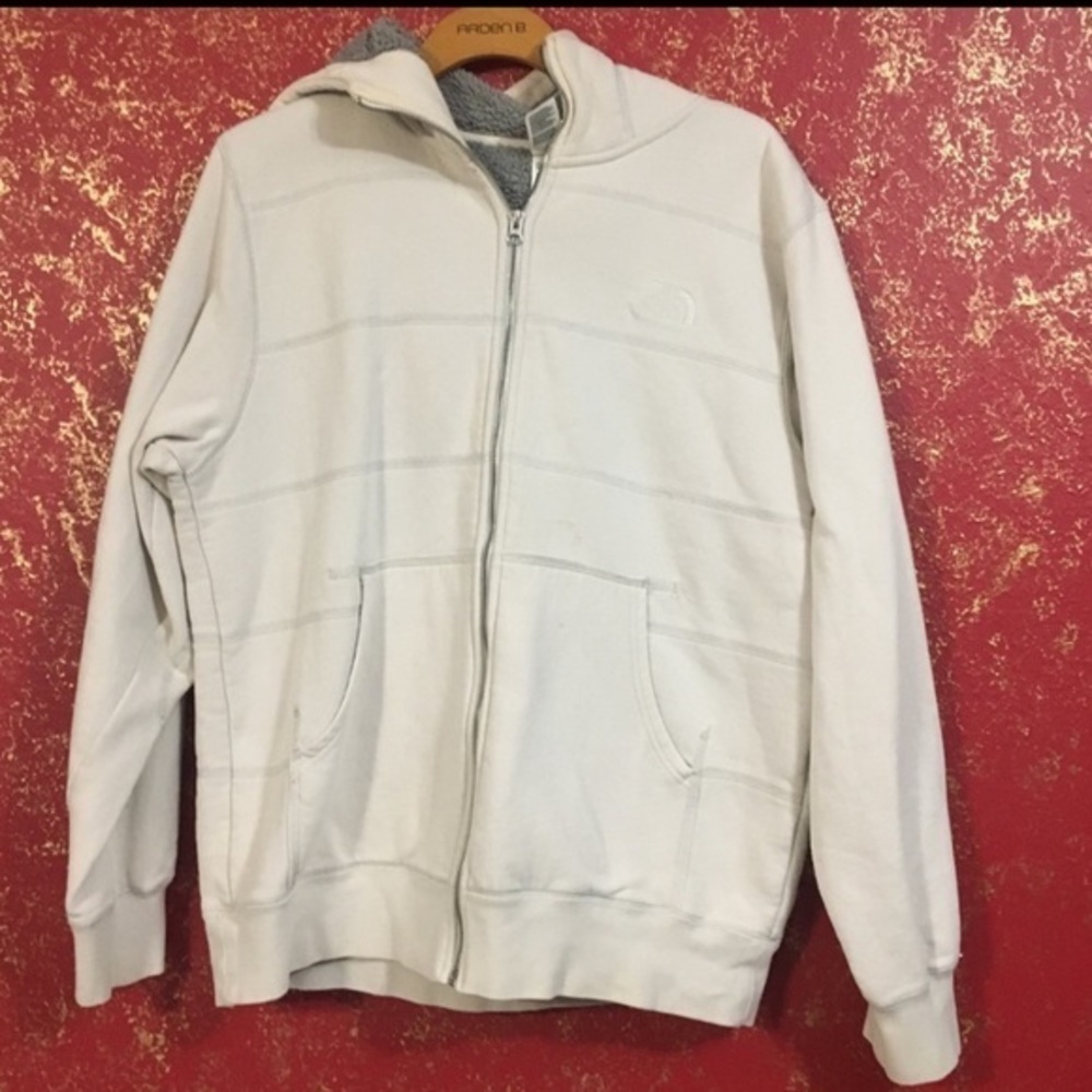 THE NORTH FACE Men Fleece Lined Hooded Zipup Hoodie Jacket Large L